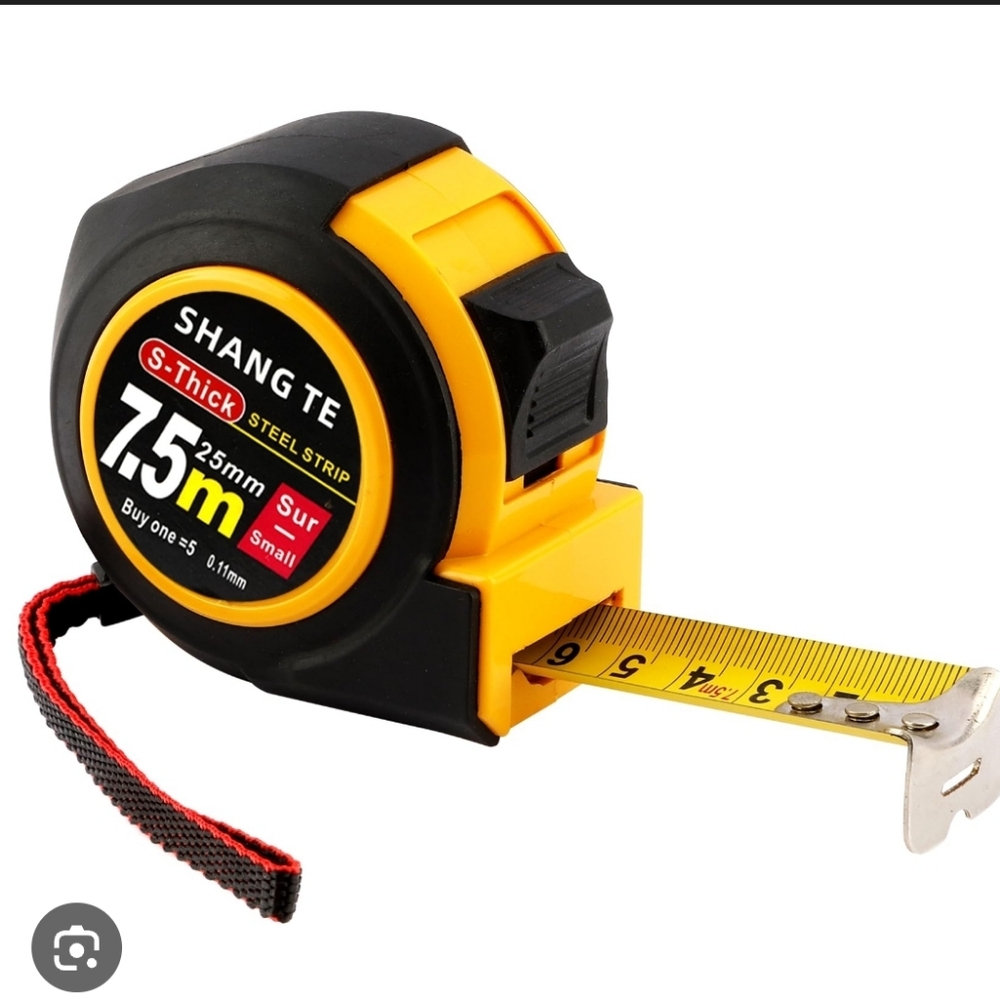 7.5m Yellow & Black Retractable Tape Measure
